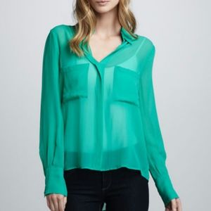 BCBGeneration Emma Sheer Chiffon Blouse